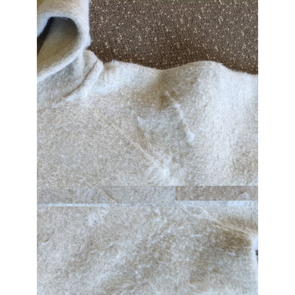 Petros Wool Linen Hoodie Sweater Size Large XL See Measurements Beige Cream - Picture 4 of 12